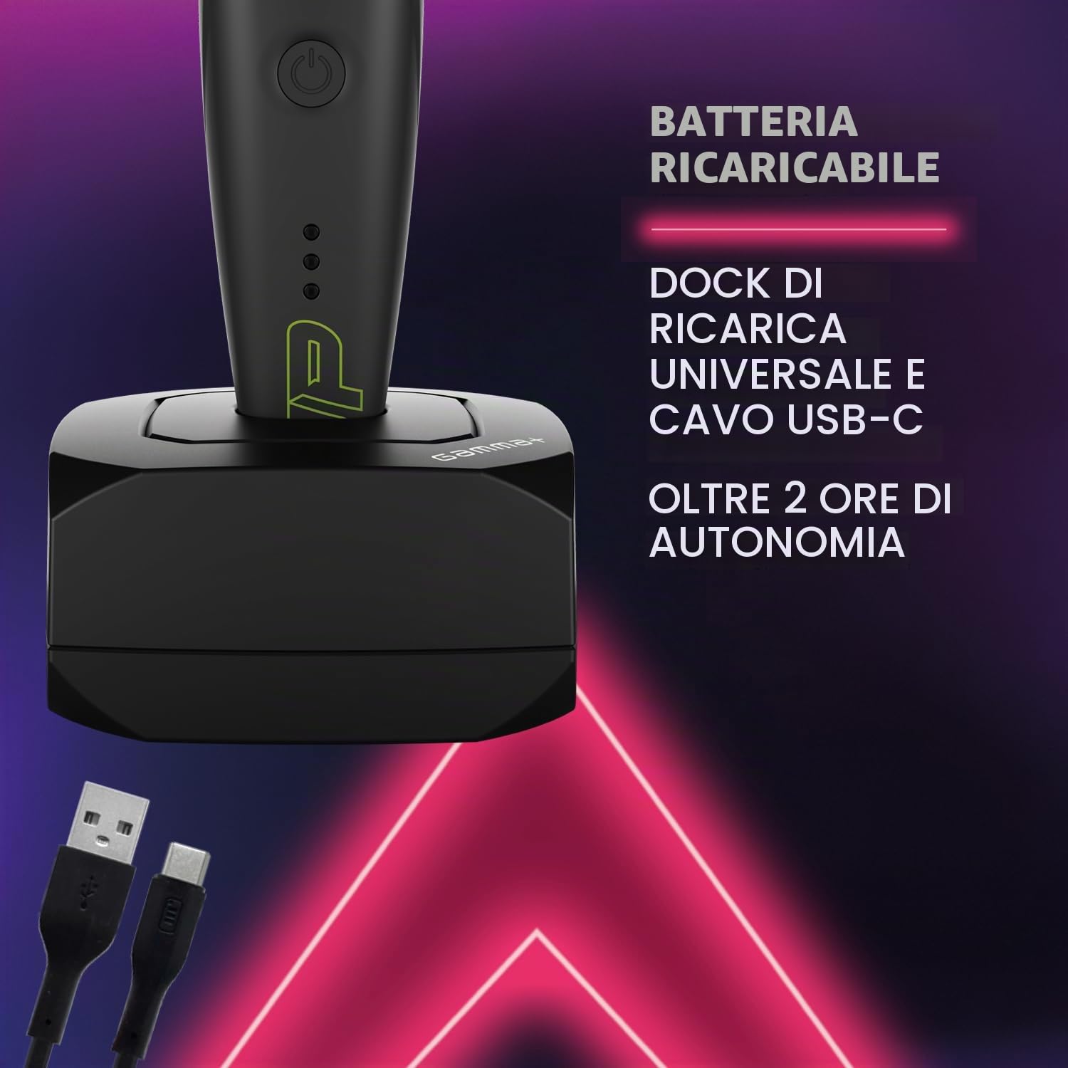 Gamma-Scout Hitter Up Trimmer Regolabarba 7000 RPM USB-C Nero