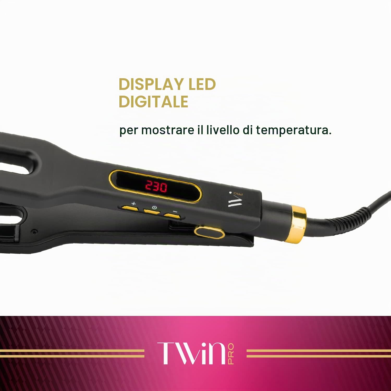 GAMMAPIÙ Twin piastra capelli ceramica 4 matrici 130-230°C