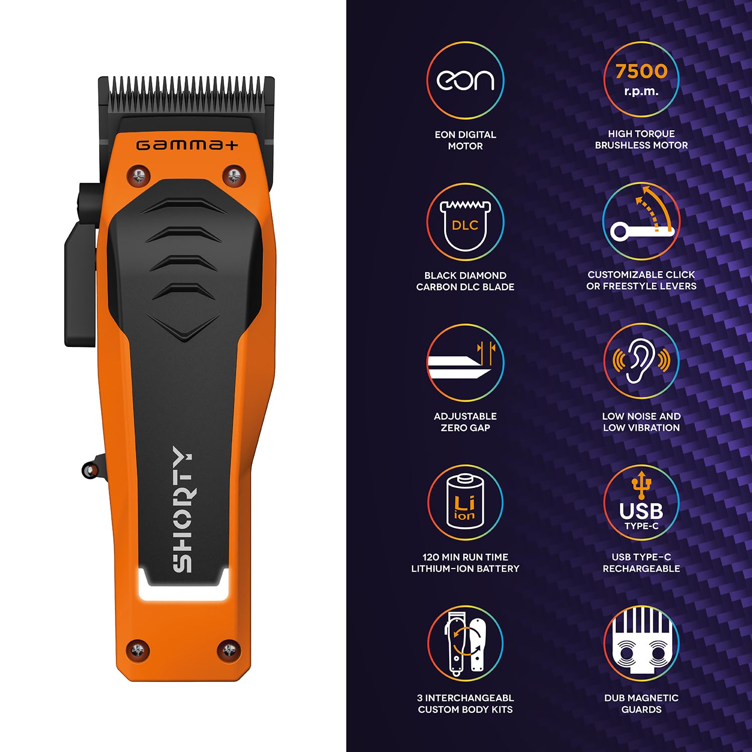 Gamma+ Shorty clipper brushless 120 min lama 45mm USB-C