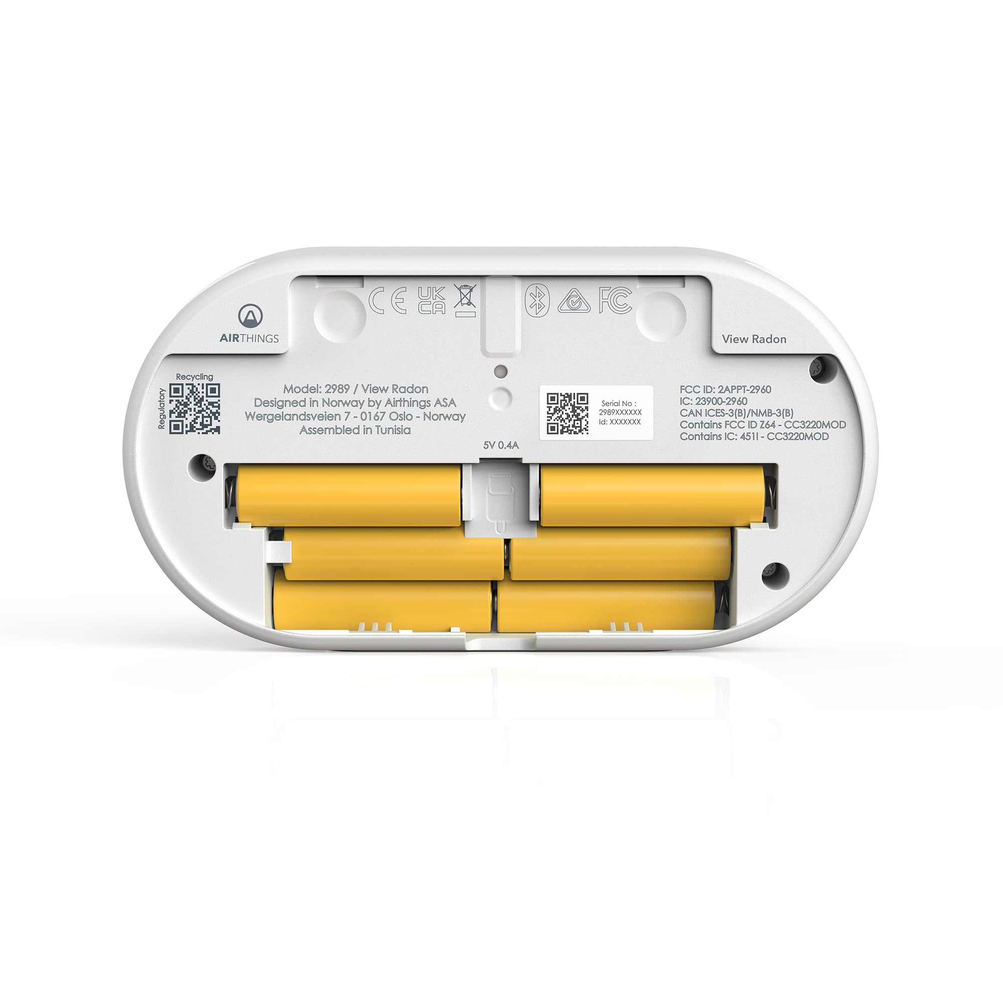 Airthings 2989 View Radon monitor Wi-Fi radon umidità