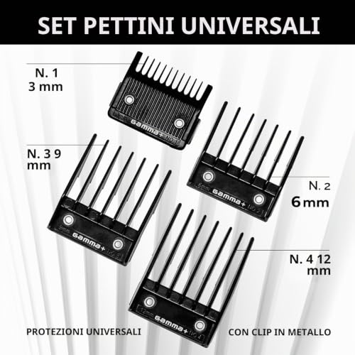 Gamma-Scout Accessori Set 4 Pettini Universali Clipper 3-12 mm Nero