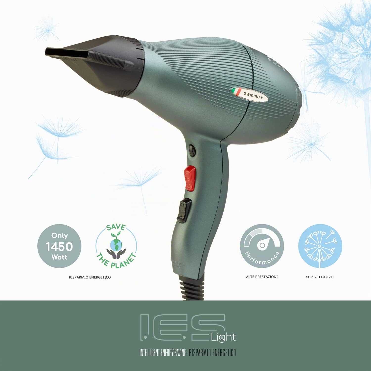 Gamma+ I.E.S Light phon professionale 1450W verde muschio