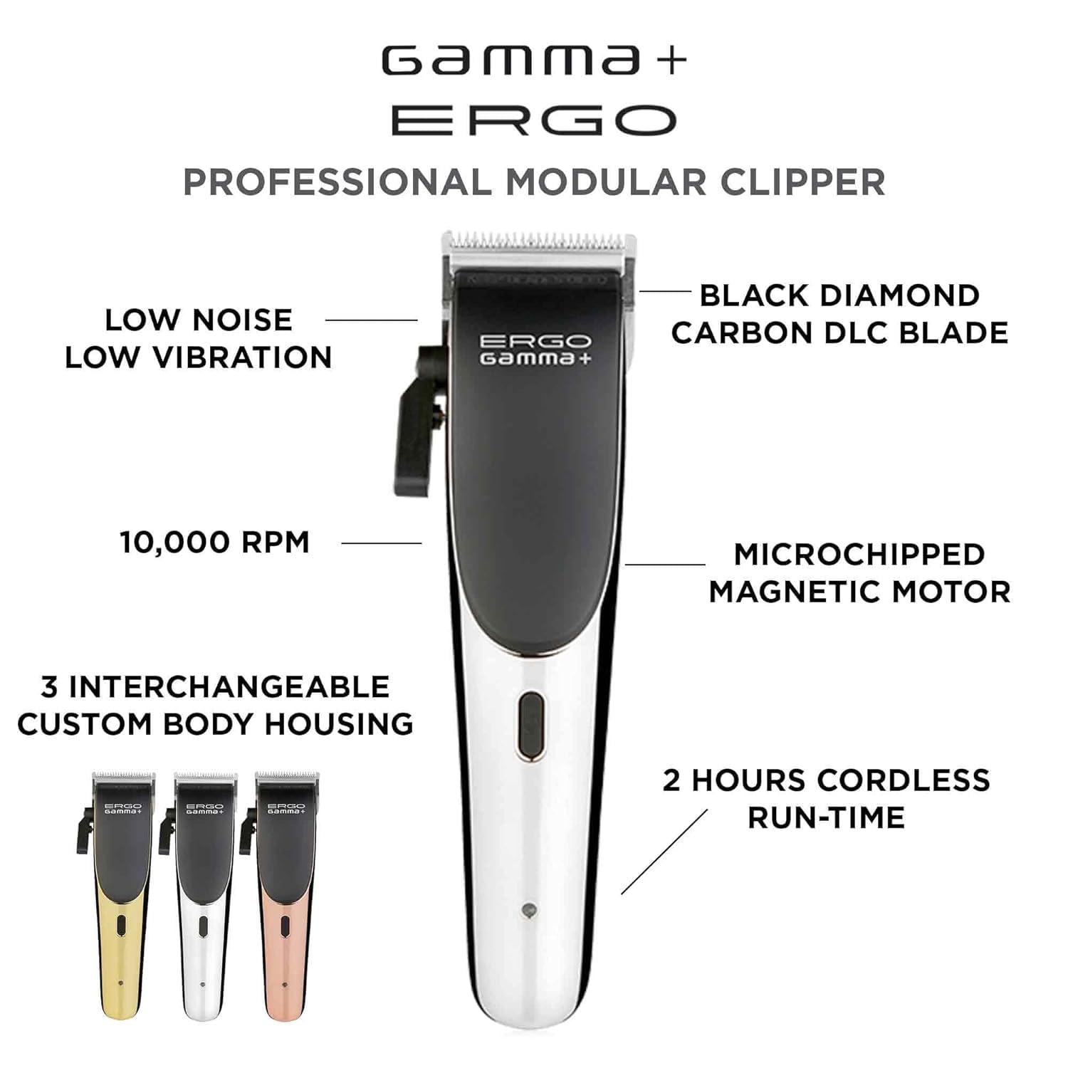 Gamma+ Ergo Tagliacapelli Uomo Magnetico 100 Min 5 Pettini
