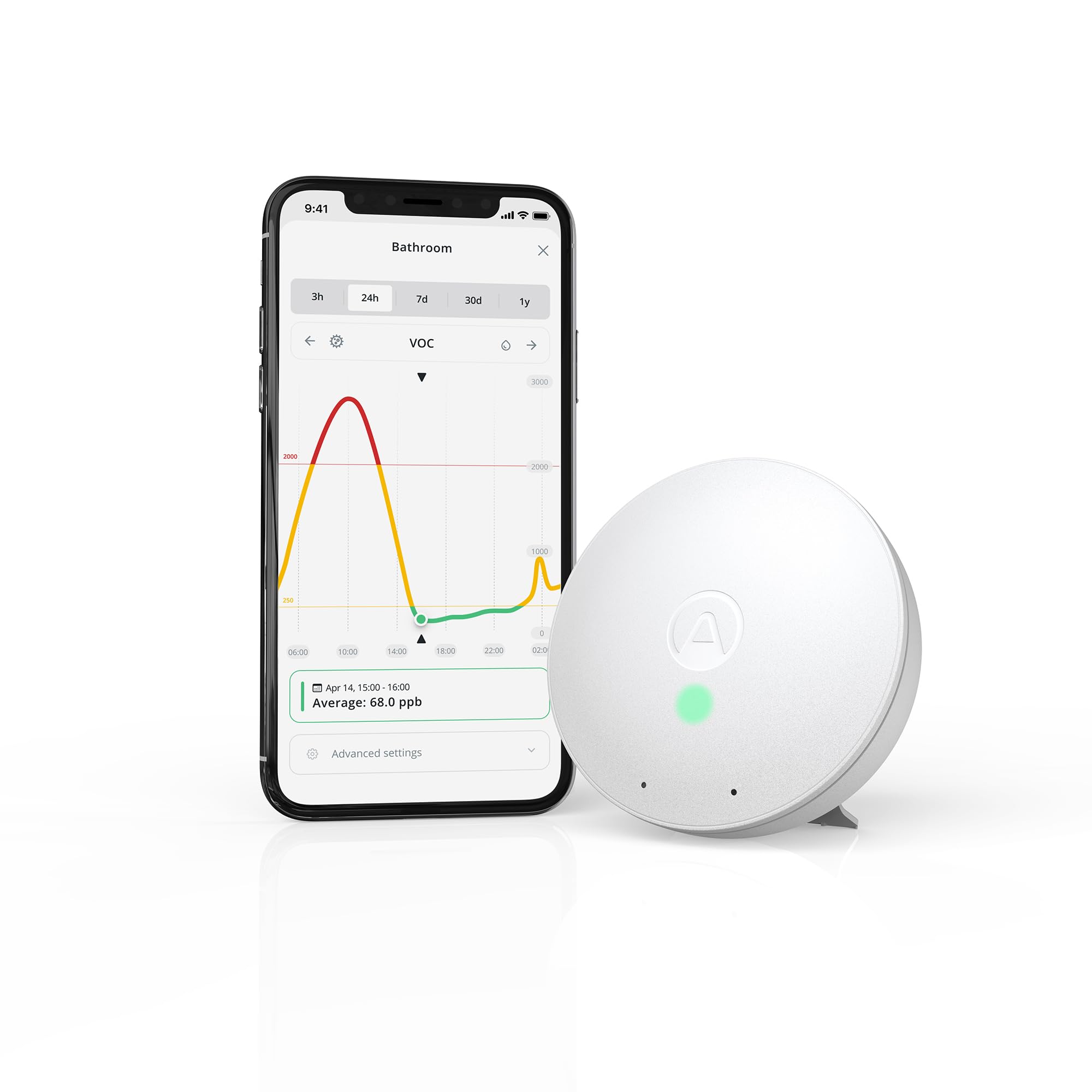 Airthings Wave Mini 292 monitor qualità aria VOC senza fili