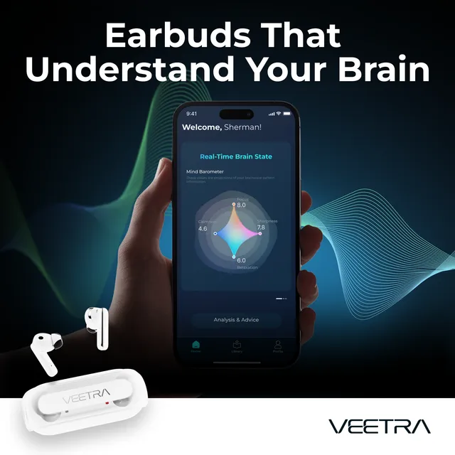 Veetra Alpha auricolari EEG bluetooth ANC 30 ore