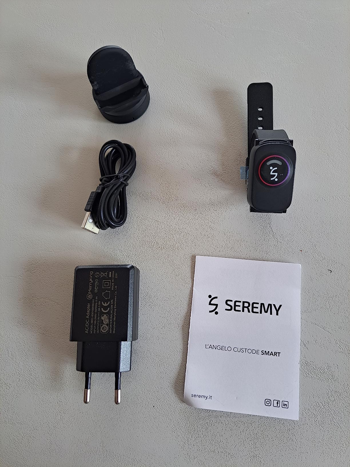 Seremy bracciale salvavita anziani 40mm GPS SOS battito