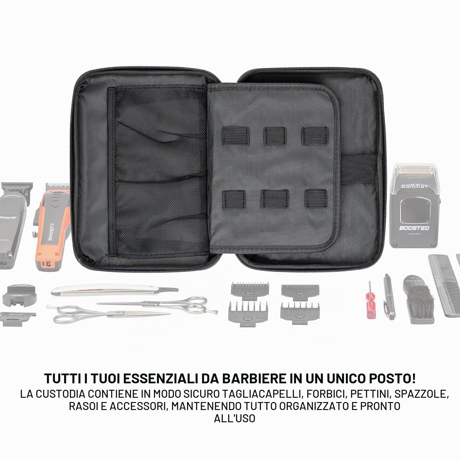 Gamma+ custodia rigida nera per clipper trimmer 27x20x7