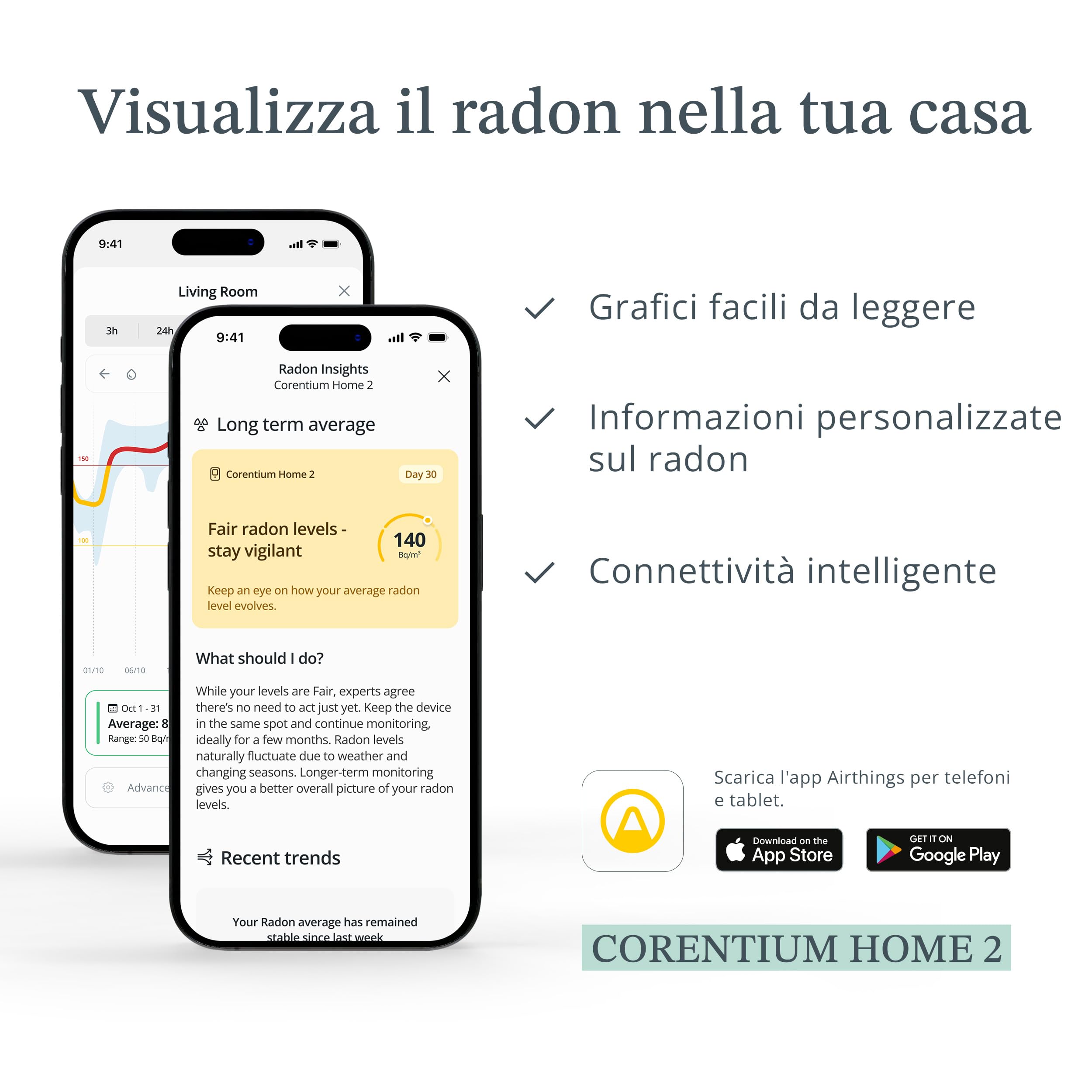Airthings 325 Corentium Home 2 rilevatore radon bluetooth