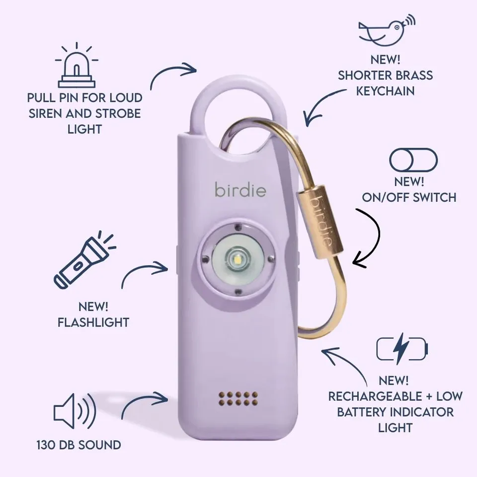 She's Birdie 3.0 Allarme Personale Dusty Rose 130dB USB-C
