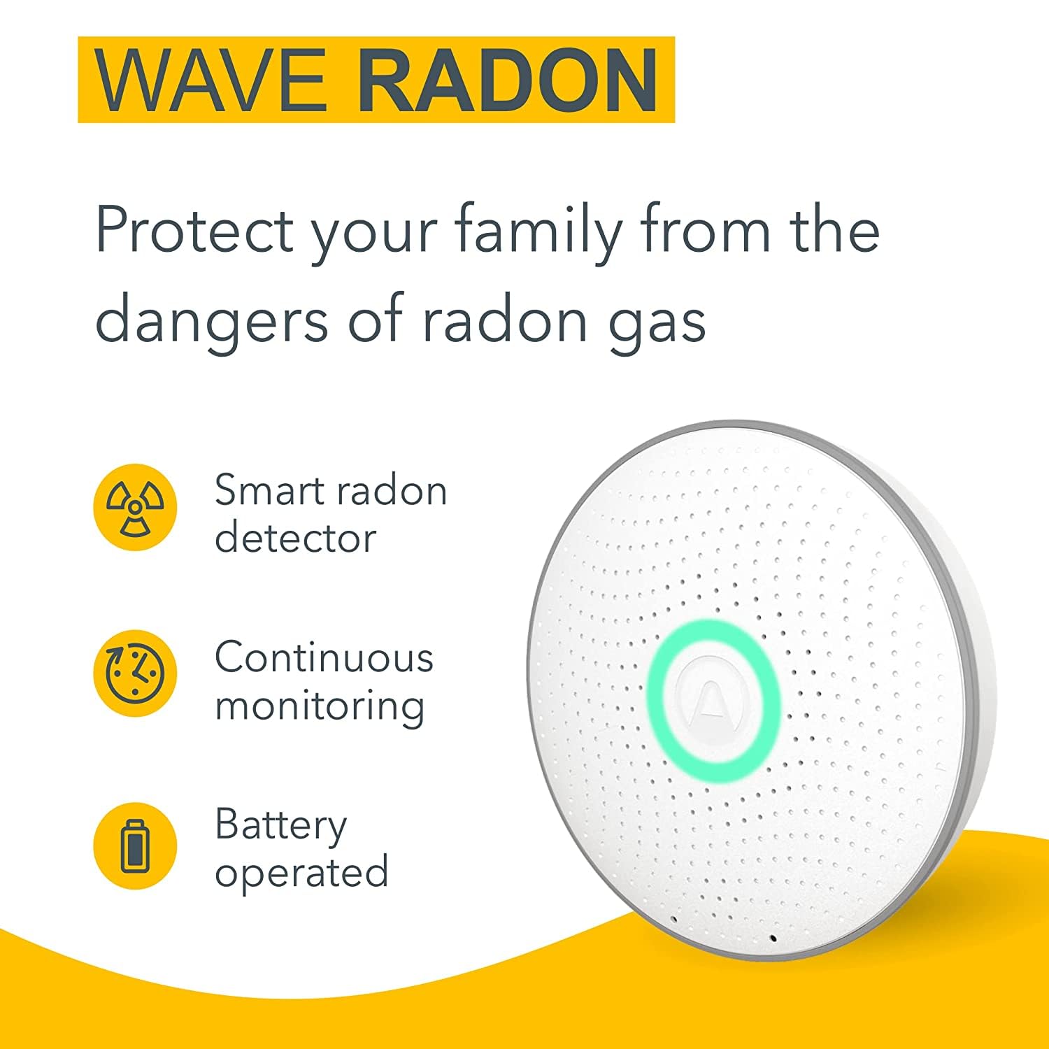 Airthings Wave Radon Rilevatore Gas Umidità New Version