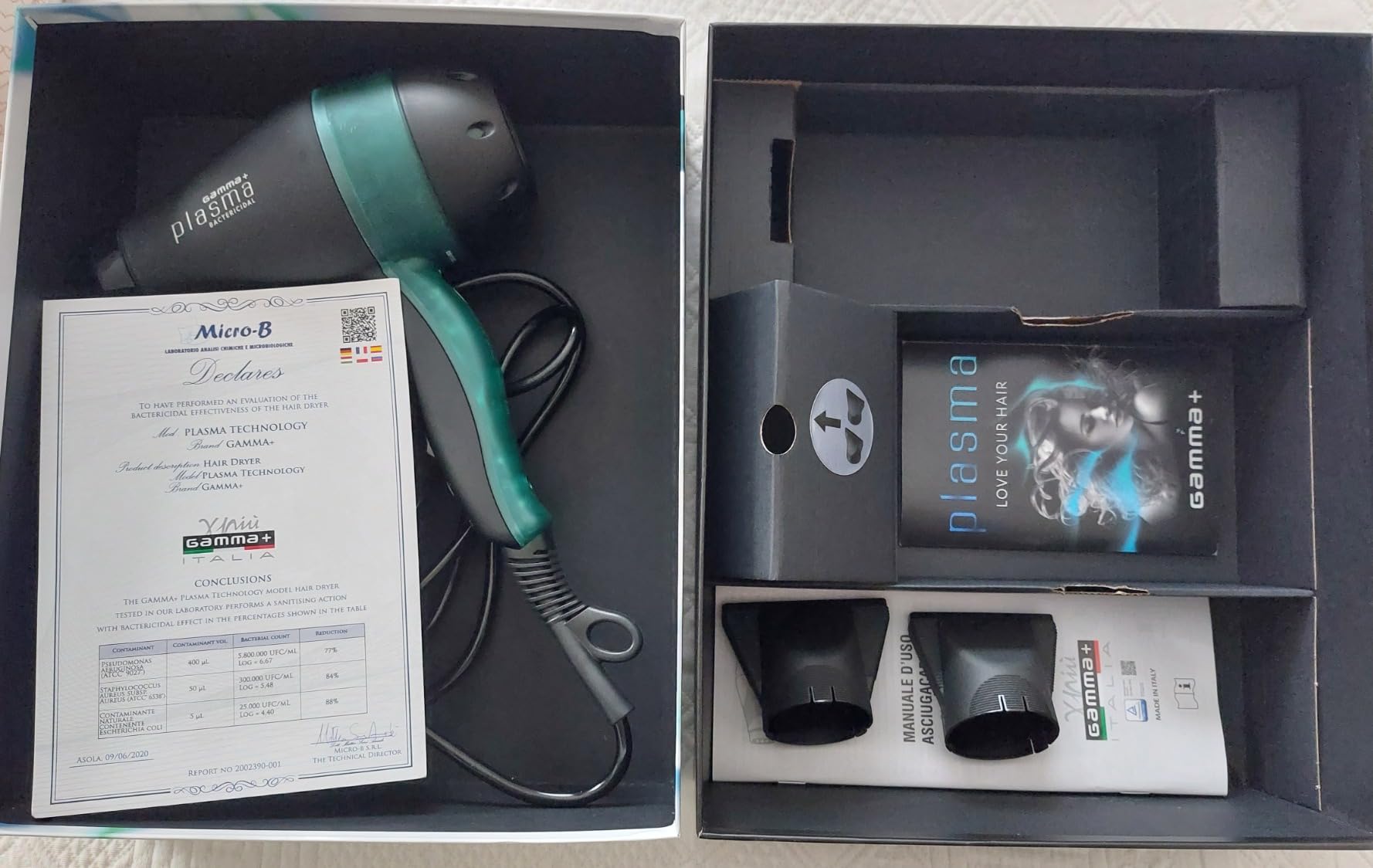 Gamma Più Plasma Phon UV spina Schuko nero verde