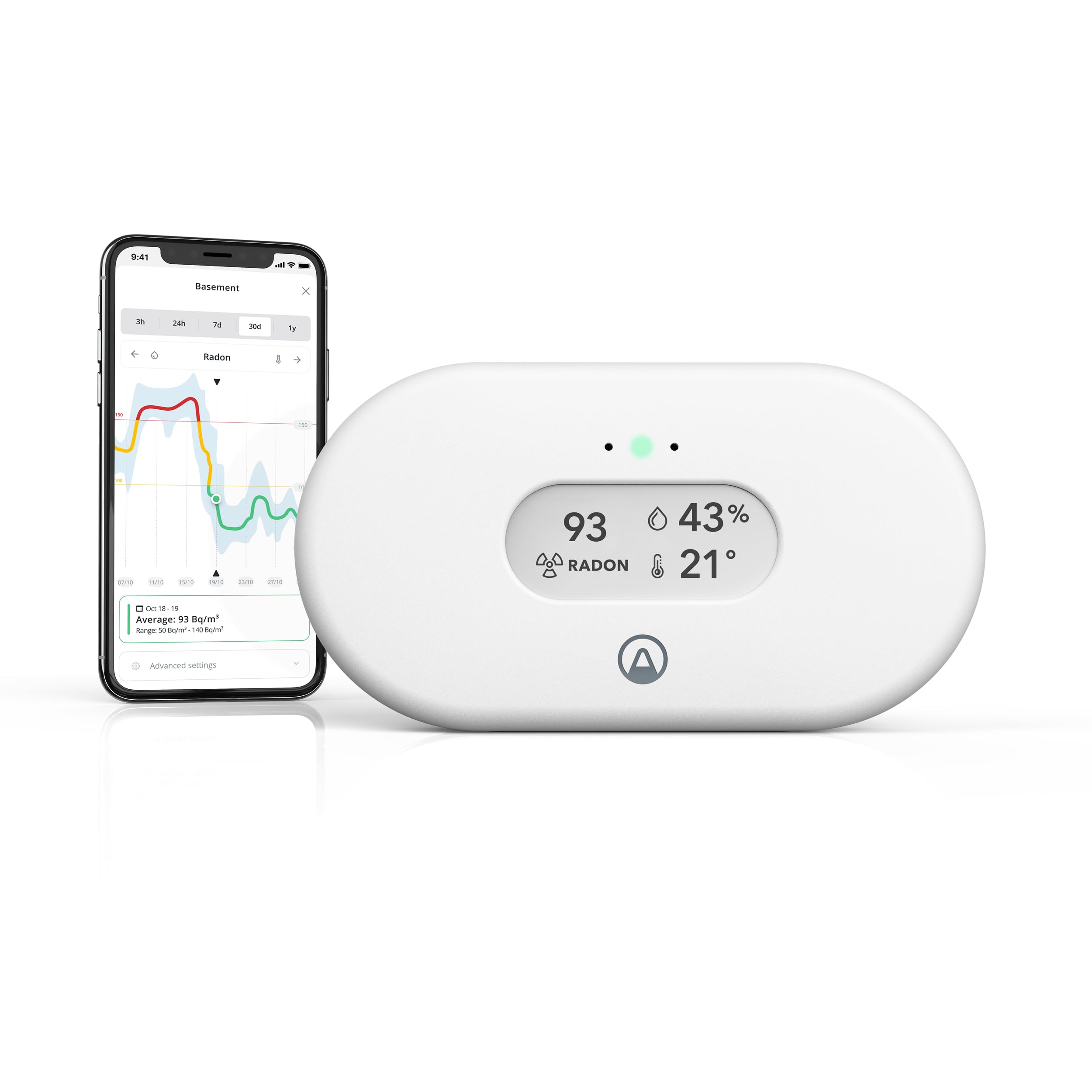 Airthings 2989 View Radon monitor Wi-Fi radon umidità