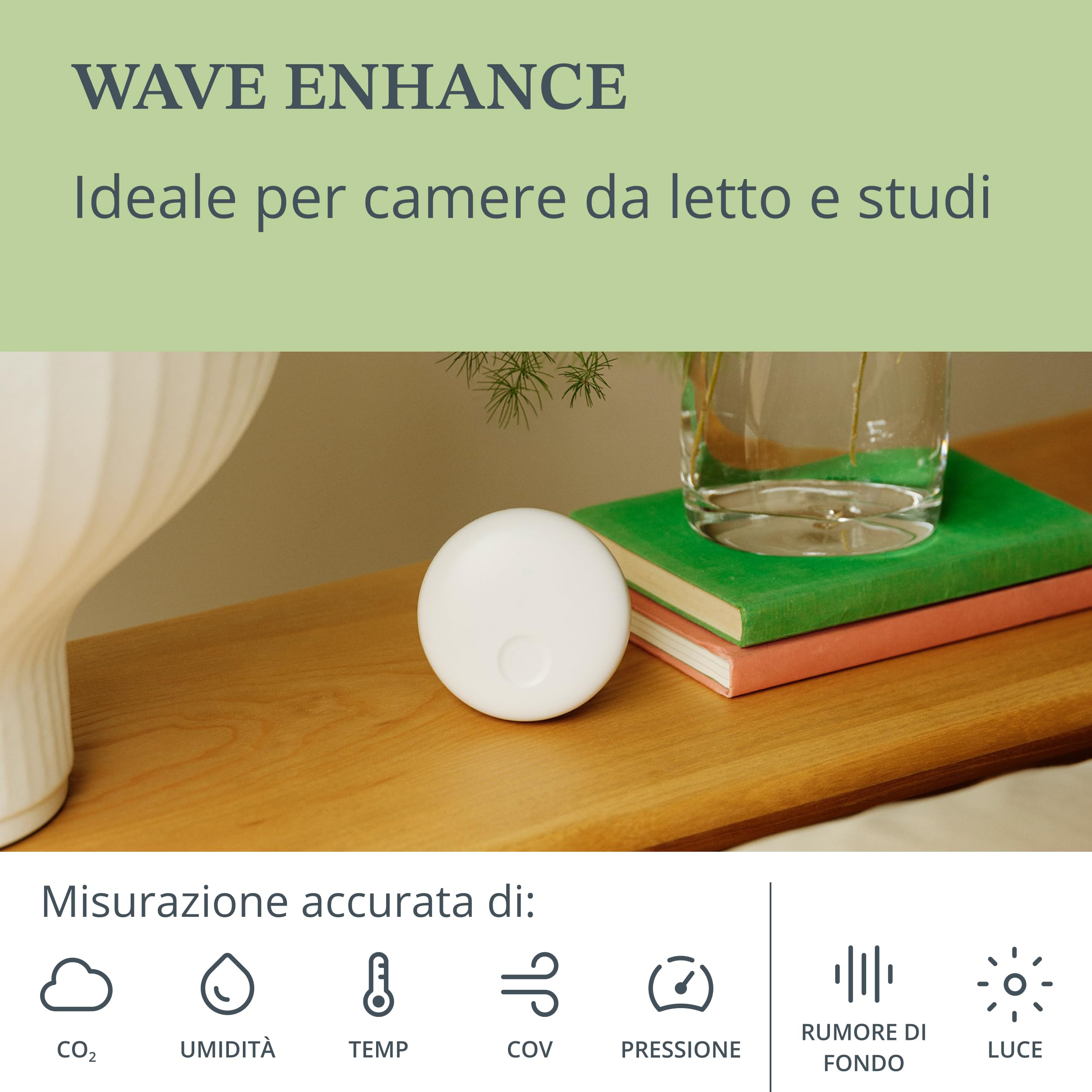 Airthings 321 Wave Enhance monitor CO2 VOC Bluetooth