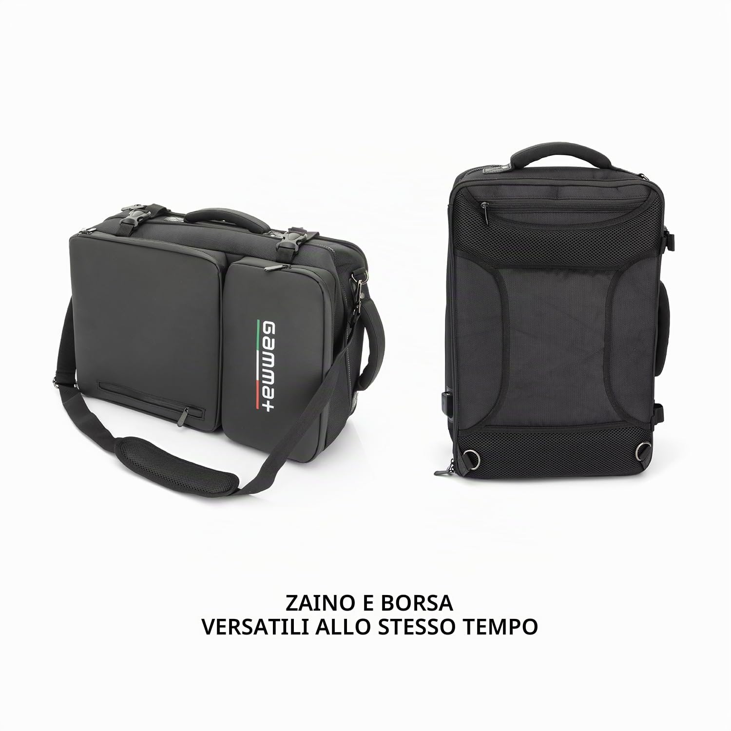 Gamma-Scout Zaino Barbiere Borsa Professionale Nero USB 50x31 cm