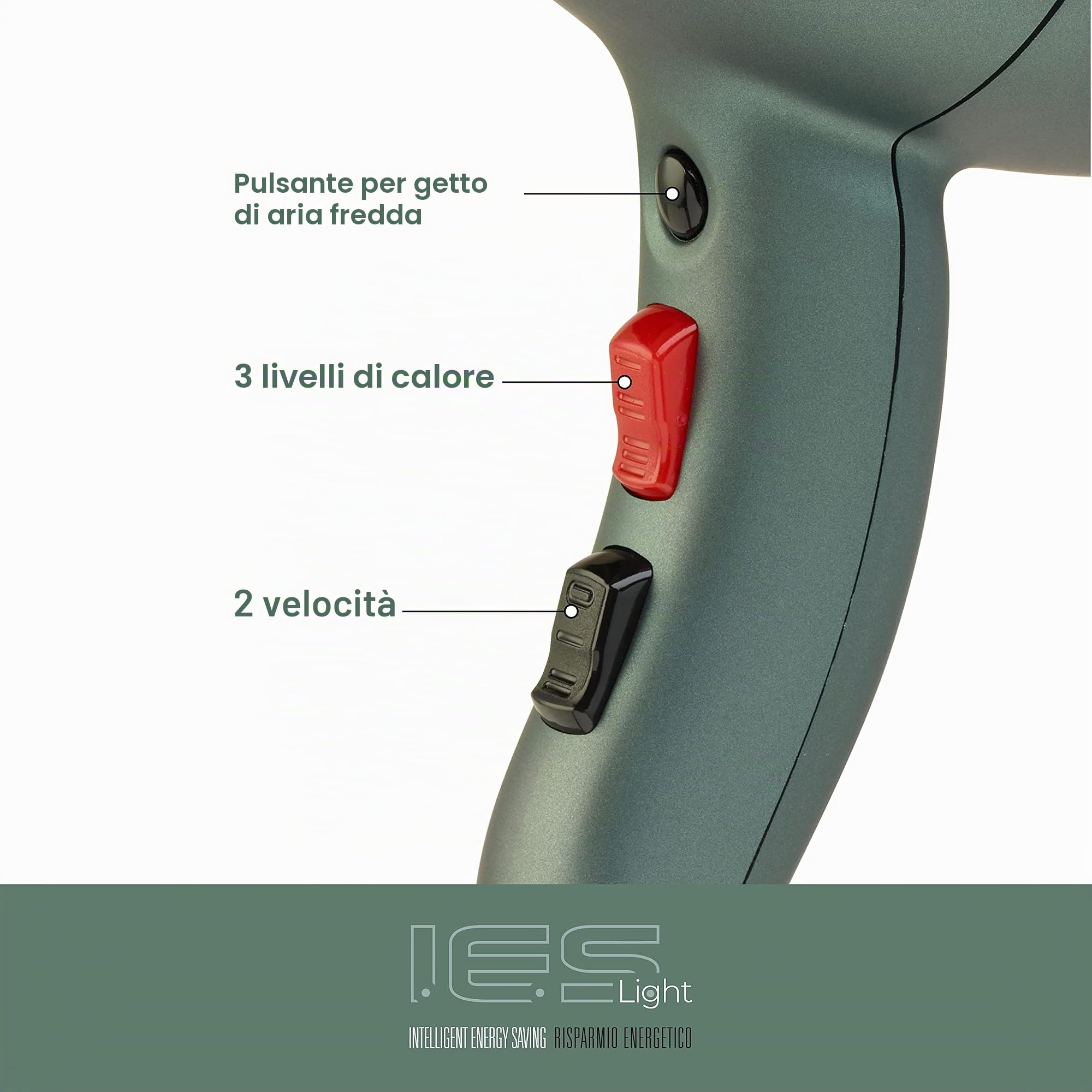 Gamma+ I.E.S Light phon professionale 1450W verde muschio
