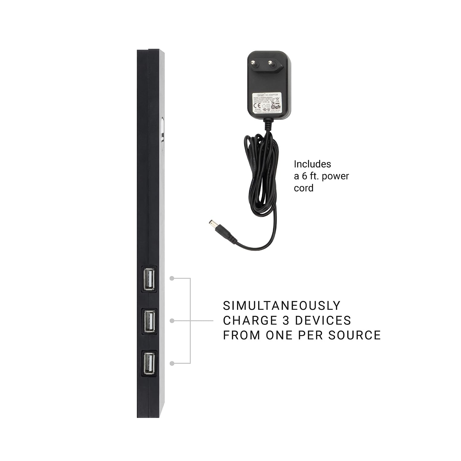 Gamma+ Cable Block Stazione Ricarica USB 3 Porte 1 pz