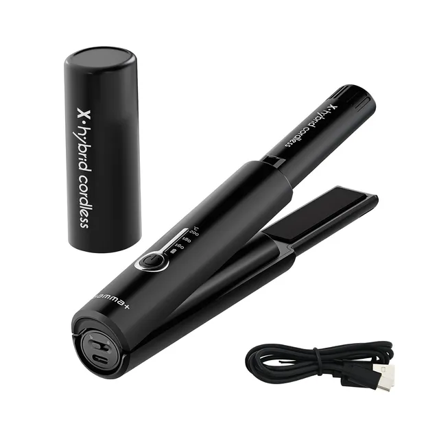 Gamma-Scout X-Hybrid Mini Piastra Cordless Capelli Nero USB-C