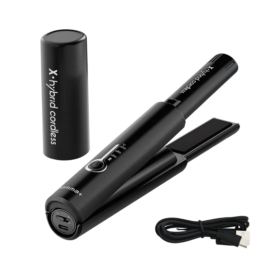 Gamma-Scout X-Hybrid Mini Piastra Cordless Capelli Nero USB-C
