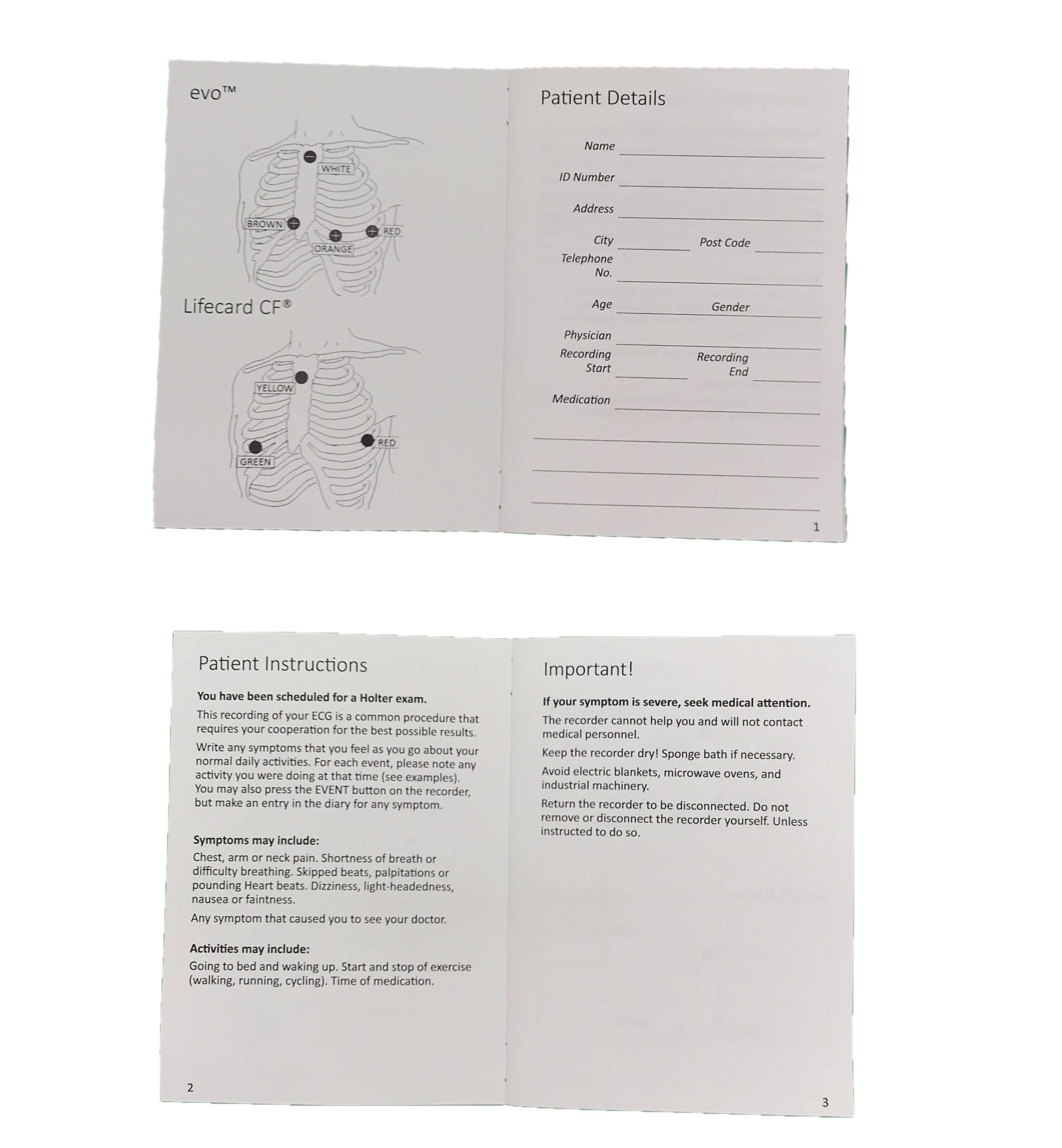 Spacelabs Holter ECG diario paziente 7 giorni inglese