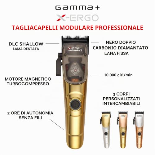 Gamma+ X-Ergo tagliacapelli wireless 9V lama DLC 120 min