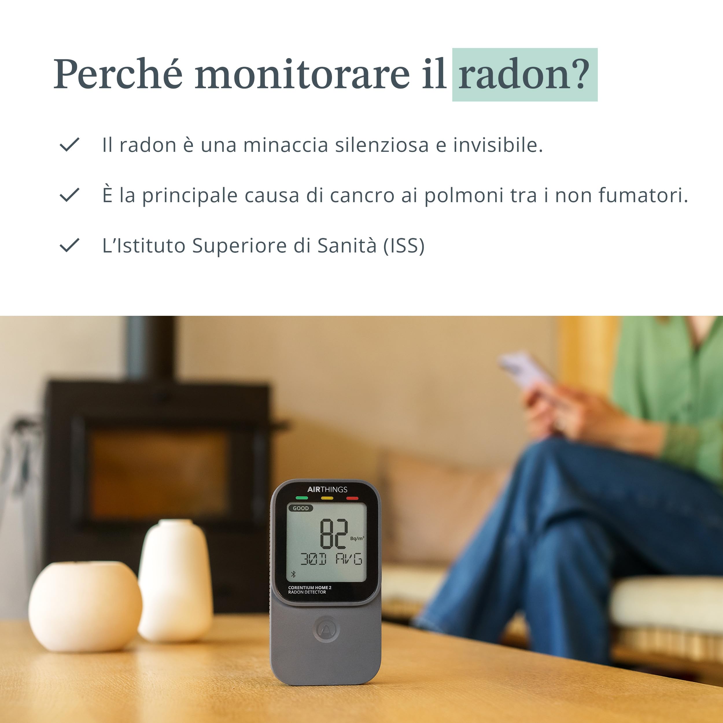 Airthings 325 Corentium Home 2 rilevatore radon bluetooth