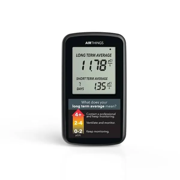 Airthings Corentium Rilevatore Radon LCD Batteria