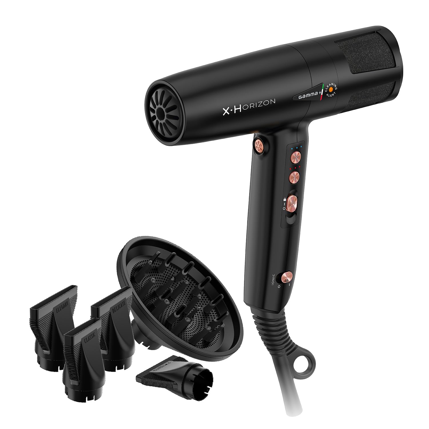 Gamma+ X-Horizon asciugacapelli ionico Gold Rose 290g