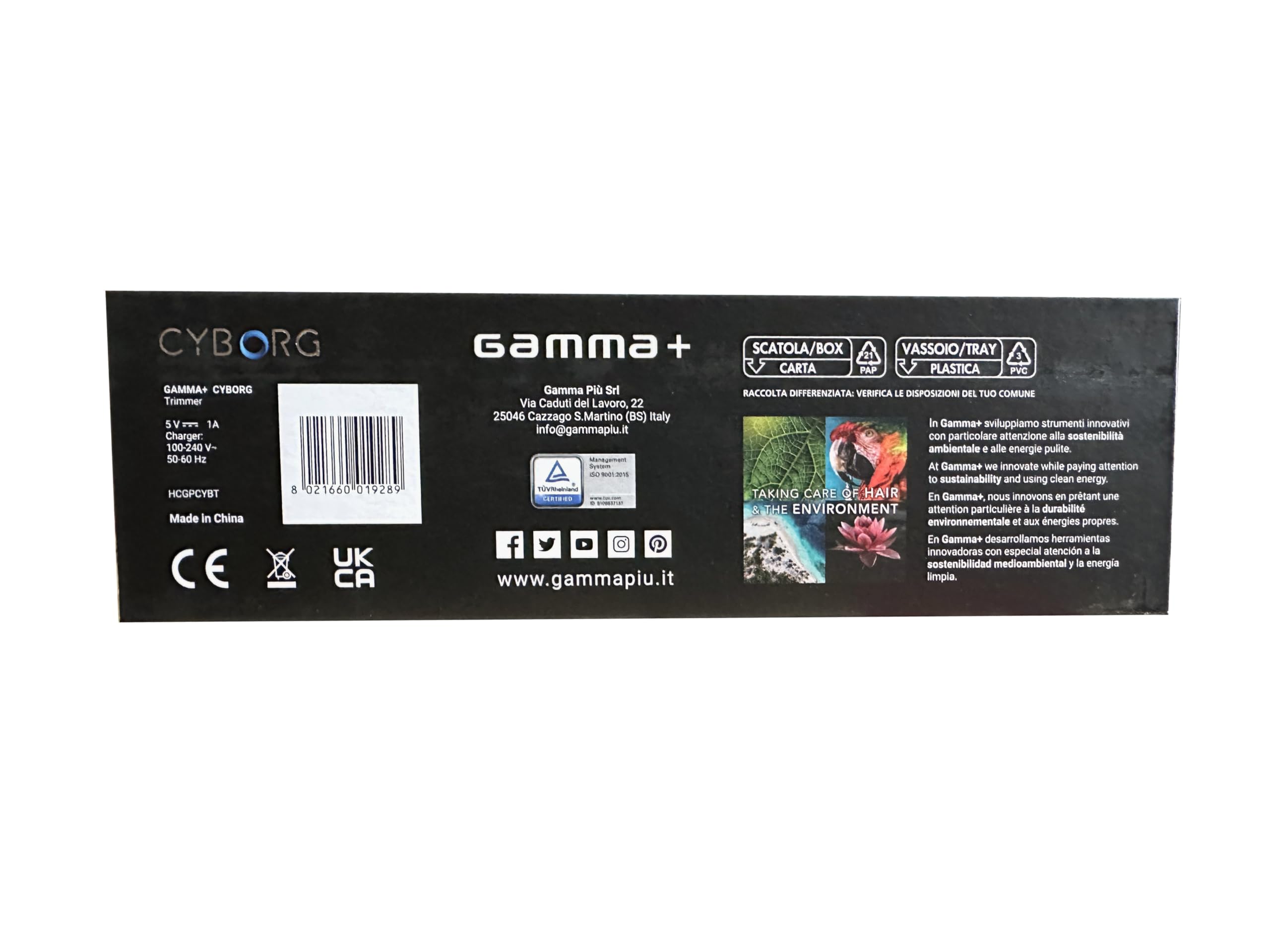 Gamma+ Cyborg Trimmer metallo brushless 180 minuti