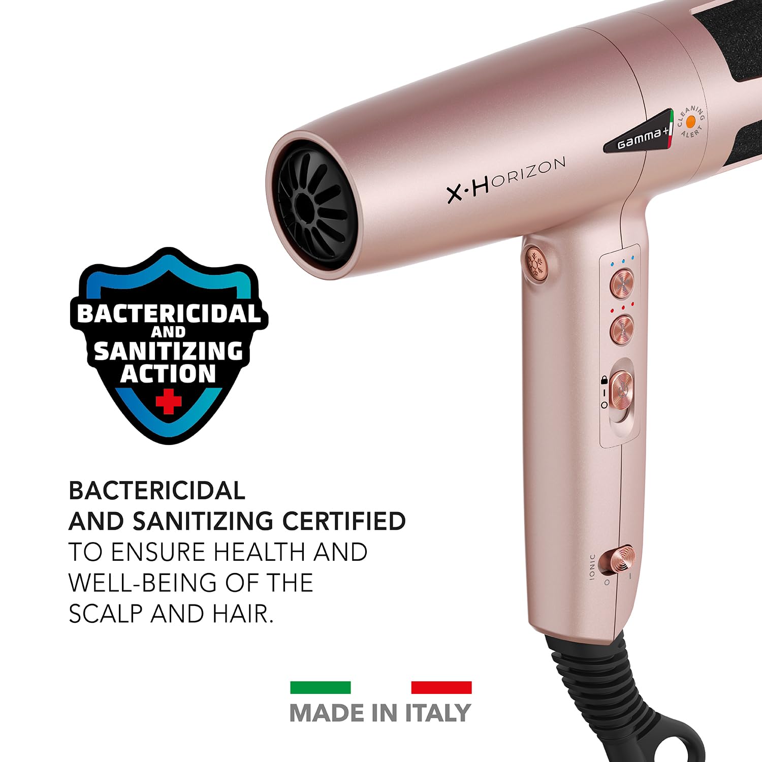 Gamma+ X-Horizon asciugacapelli ionico Gold Rose 290g